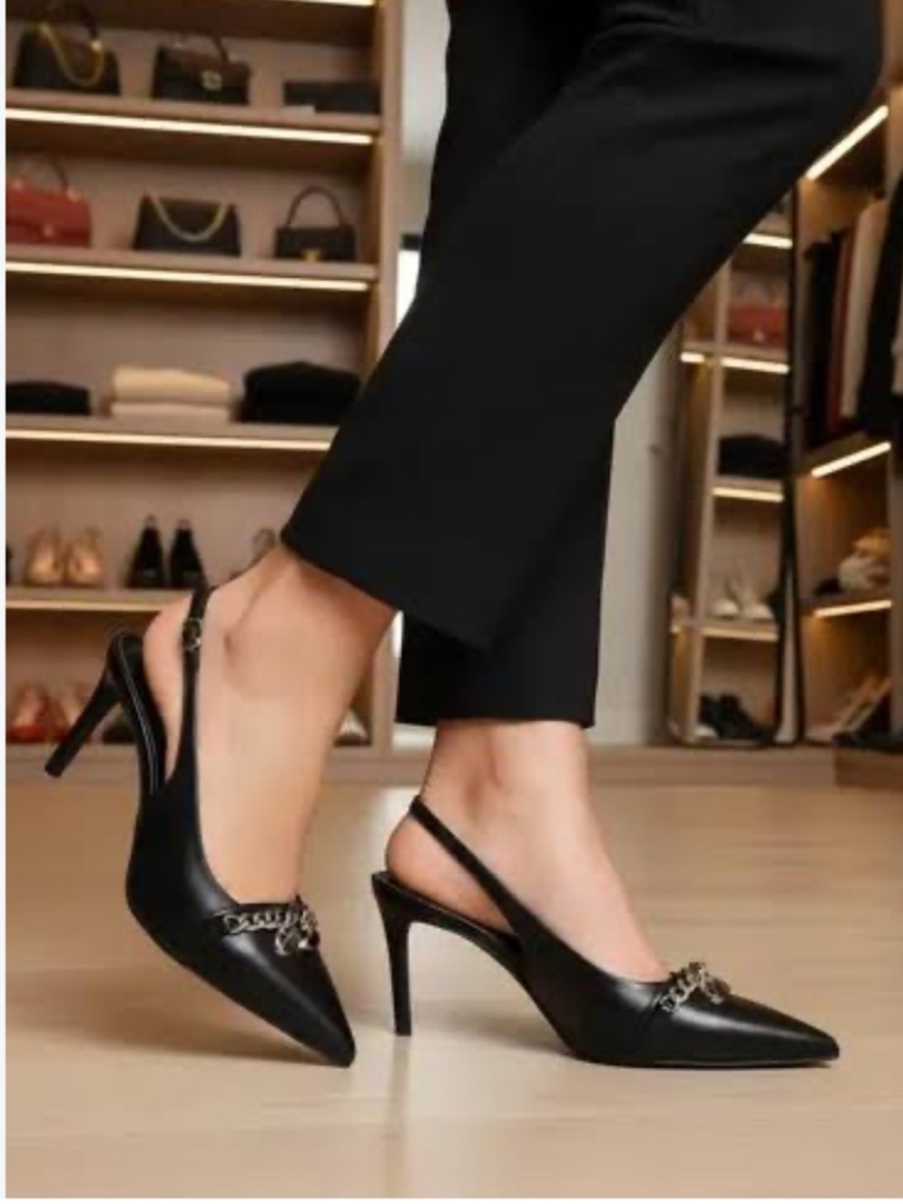 New DKNY slingback heels